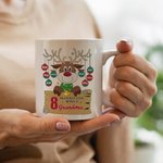 Gepersonaliseerde kerst mok rendier 11oz met kindernaam voor oma opa familielid