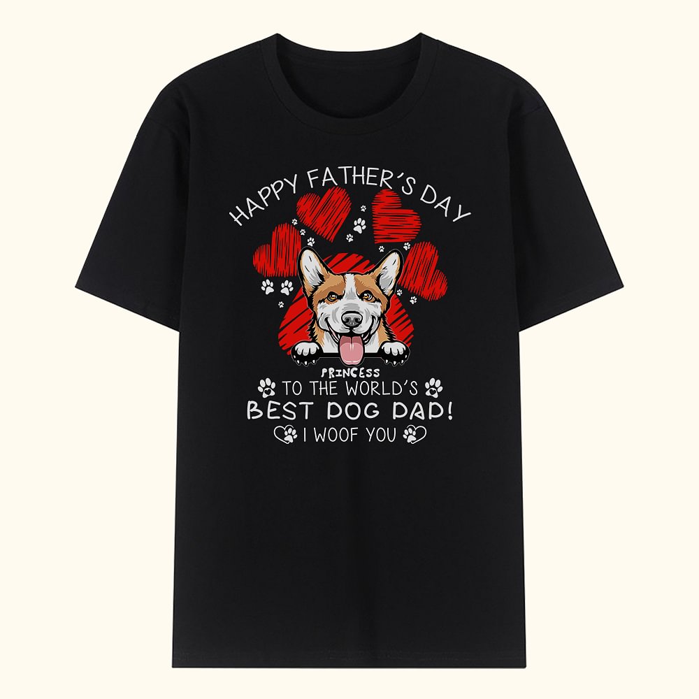 T-shirt personnalisé pour la fête des pères au meilleur chien du monde Cadeau pour les amoureux des chiens ou des chats