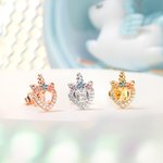 Henkilökohtainen Sterling Silver Hypoallergeeninen Fantasy yksisarvinen CZ Stud korvakorut Initial syntymäpäivä joululahja teini tytöt tytär