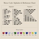 Personalizada Morse collar de código y el anillo con el corazón de piedra de nacimiento de la boda Día de la Madre de Navidad de regalo para la dama d