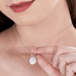 Personalised Vintage Moonstone Necklace with Engraved Text Mother's Day Anniversary Birthday Gift for Girlfriend Mother Wife Best Friend
