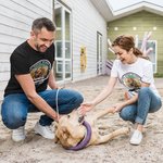 T-shirt Personnalisé avec Dessin Chien Chat Nom Année Cadeau Anniversaire Fête pour Homme Femme Amoureux d'Animal de Compagnie