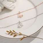 Collar personalizado hecho a mano alfabeto inicial con el encanto del corazón Tiny para novia Dama de honor Amigos Joyería Día de la Madre Día de San 