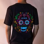 Personalised Skeleton Marigold Katarina Halloween Sweatshirt T-Shirt with Glow-In-The-Dark Day of The Dead Gift Halloween Gift