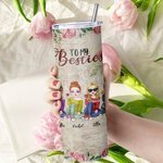 Vaso Personalizado Vintage Rose Element Sister Love Forever Straight Skinny Tumbler Regalo para Hermana