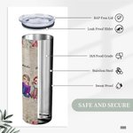 Regalo de cumpleaños personalizado para hermanas Besties Will Always Be Connected By Heart Straight Skinny Tumbler