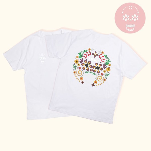 T-shirt ou Sweatshirt Personnalisé avec Nom à Motif Luisant de Crâne Calavera Cadeau Jour des Morts Mexique Halloween