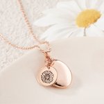Personalised Photo and Text Oval Locket Necklace with Engraved Birth Flower Disc Charm Mother's Day Birthday Gift for Women Girls
