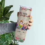 Vaso Personalizado Vintage Rose Element Sister Love Forever Straight Skinny Tumbler Regalo para Hermana