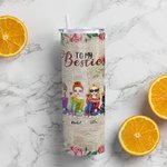 Vaso Personalizado Vintage Rose Element Sister Love Forever Straight Skinny Tumbler Regalo para Hermana