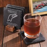 Personalized Racing Car Circuit Race Track Engraved Slate Coaster Set with Text Birthday Gift for Auto Enthusiasts or Motorsport Lovers