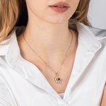 Personalized Astronaut Space Moon Star Photo Projection Necklace with I Love You 100 Languages Couple Gift