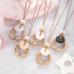 Personalised Bohemian Style Wood Breastfeeding Necklace Feeding Necklace Gift for Mother or Baby Shower Baby Shower Gift for New Mom