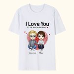 Personalized I Love You To The Moon And Back T-shirt Comfortable Soft Valentine's Day Birthday Gift for Couple Wife Girlfriend Husband