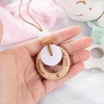 Personalised Bohemian Style Wood Breastfeeding Necklace Feeding Necklace Gift for Mother or Baby Shower Baby Shower Gift for New Mom