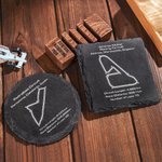 Personalized Racing Car Circuit Race Track Engraved Slate Coaster Set with Text Birthday Gift for Auto Enthusiasts or Motorsport Lovers
