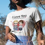 Personalized I Love You To The Moon And Back T-shirt Comfortable Soft Valentine's Day Birthday Gift for Couple Wife Girlfriend Husband