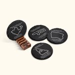 Personalized Racing Car Circuit Race Track Engraved Slate Coaster Set with Text Birthday Gift for Auto Enthusiasts or Motorsport Lovers