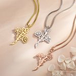 Personalised Dainty Birth Flower Bouquet Family Necklace for Mother Grandma Best Friend Birthday Mother’s Day Jewellery
