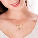 Personalized Glitter Sparkling Angel Wings Necklace with CZ Healing Crystal and Lucky Number for Women Spiritual Numerology Jewelry