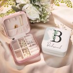 Personalized Bridesmaid Jewelry Box with Name Travel Case Wedding Party Gift for Bridesmaids Bachelor Party Gift