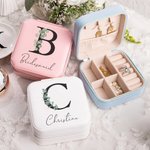 Personalized Bridesmaid Jewelry Box with Name Travel Case Wedding Party Gift for Bridesmaids Bachelor Party Gift