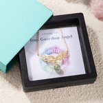 Personalized Glitter Sparkling Angel Wings Necklace with CZ Healing Crystal and Lucky Number for Women Spiritual Numerology Jewelry