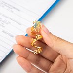 Personalizada Nacimiento Flor Estetoscopio etiqueta de identificación con el nombre de Agradecimiento Graduación Regalo para la enfermera Médico Personal