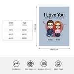 Personalized I Love You To The Moon And Back Skin Friendly Blanket for Couple Husband Wife Anniversary Valentine's Gift