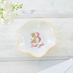 Vassoio portagioie personalizzato con nome e iniziali floreali Matrimonio Fidanzamento Compleanno Festa della Mamma Regalo per la sposa Fidanzata Amic