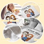 Personalized I Love You To The Moon And Back Skin Friendly Blanket for Couple Husband Wife Anniversary Valentine's Gift