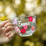 Set di tazze da caffè in vetro personalizzate con nome Decorazione per l'ufficio Regalo di Natale di compleanno per amica ragazza