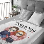 Personalized I Love You To The Moon And Back Skin Friendly Blanket for Couple Husband Wife Anniversary Valentine's Gift