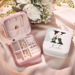 Boite à Bijoux Personnalisée avec Nom Style Hawaii Accessoire Portable Cadeau Anniversaire pour Femmes Filles