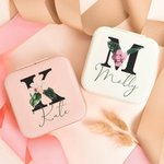 Boite à Bijoux Personnalisée avec Nom Style Hawaii Accessoire Portable Cadeau Anniversaire pour Femmes Filles