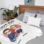 Personalized I Love You To The Moon And Back Skin Friendly Blanket for Couple Husband Wife Anniversary Valentine's Gift