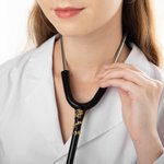 Personalizada Nacimiento Flor Estetoscopio etiqueta de identificación con el nombre de Agradecimiento Graduación Regalo para la enfermera Médico Personal