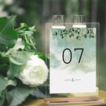 Personalized Acrylic Eucalyptus Wedding Table Number Template Table Decor Gift for Wedding