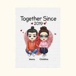 Gepersonaliseerde Samen Sinds 2019 Deken Beste Romantische Verjaardag Huwelijkscadeau voor echtpaar Mama Papa Ouders