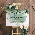 Personalized Eucalyptus Theme Welcome to Wedding Sign with Name and Date Bridal Shower Wedding Reception Ceremony Decor Gift for New Couple