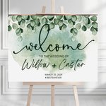 Personalized Eucalyptus Theme Welcome to Wedding Sign with Name and Date Bridal Shower Wedding Reception Ceremony Decor Gift for New Couple