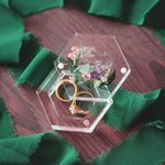 Personalized Hawaii Acrylic Wedding Ring Hexagon Box Ring Bearer with Magnet Engagement Proposal Jewelry  Gift for Bride