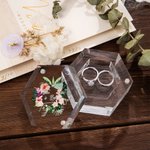 Personalized Hawaii Acrylic Wedding Ring Hexagon Box Ring Bearer with Magnet Engagement Proposal Jewelry  Gift for Bride