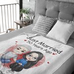 Couverture personnalisée Just Married 50 Years Ago Cadeaux pour Couple Parents Amis Anniversaire Cadeau de mariage