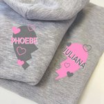 Personalized Dog and Owner Matching Hoodie Multicolor Love Pattern Outfit Pet Sweat Shirt Pet Supplies Dog Lover Gift