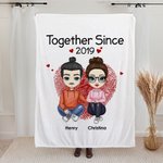Gepersonaliseerde Samen Sinds 2019 Deken Beste Romantische Verjaardag Huwelijkscadeau voor echtpaar Mama Papa Ouders