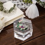 Personalized Hawaii Acrylic Wedding Ring Hexagon Box Ring Bearer with Magnet Engagement Proposal Jewelry  Gift for Bride
