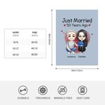 Couverture personnalisée Just Married 50 Years Ago Cadeaux pour Couple Parents Amis Anniversaire Cadeau de mariage