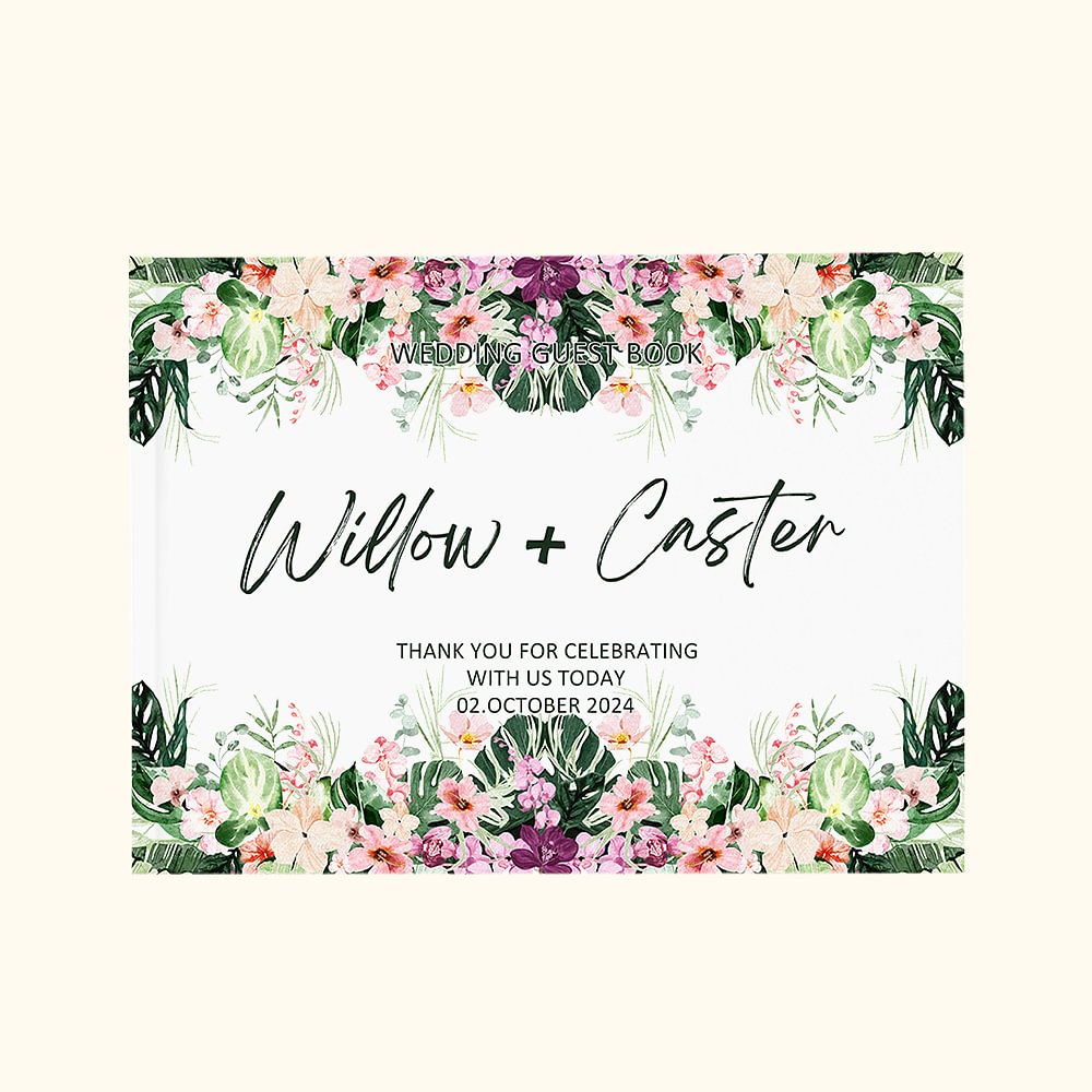 Livre d'or de mariage hawaïen personnalisé Livre d'or rustique Cadeau pour le mariage Cadeau pour la fête de mariage