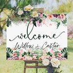 Personalized Hawaiian Style Wedding Welcome Sign for New Couple Bridal Shower Bachelorette Party Wedding Ceremony Decoration